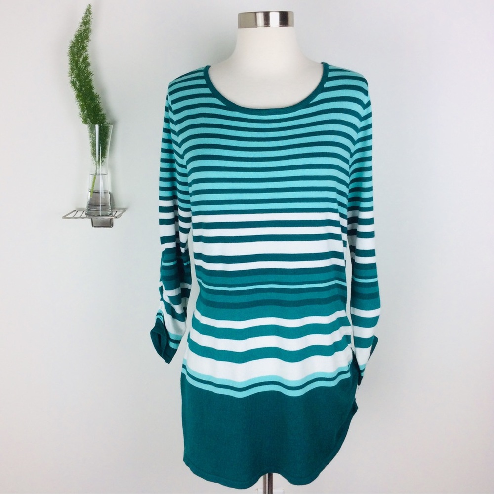 New York & Company Pretty Asymmetrical Top Size L